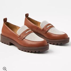 Canvas Lug Penny Loafers